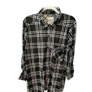 New York Laundry Black and White Checkered Shirt